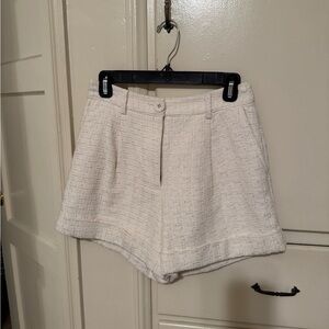 Chic High Waist Cream Shorts